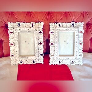 2 World Market Whitewashed Wood Photo Frames (for 4x6 in photos)